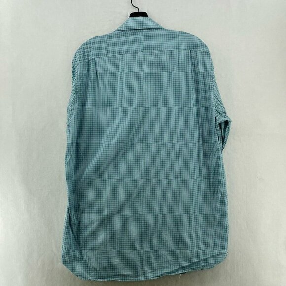 J.Crew Button-Up Shirt Men L Green Blue 120's 2 Ply Gingham Collared Long Sleeve - Picture 2 of 10
